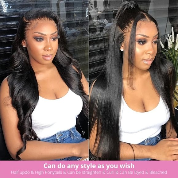 180% 360 Frontal Body Wave Human Hair Wigs HD Transparent Curly Pre Plucked Wig - Picture 5 of 8